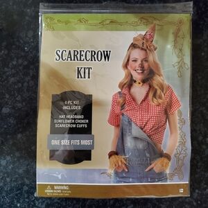 Scarecrow 4 Piece Kit- Halloween- Size: Adult Standard- New- RRR Halloween Acc